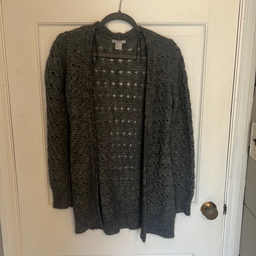 H&M Open Grey Cardigan XS